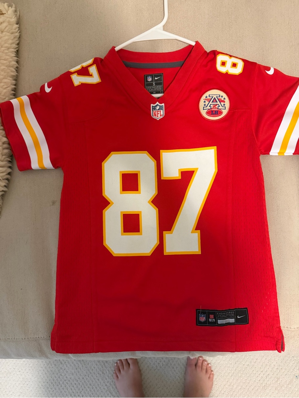 Nike Kids Red Chiefs #87 Football Jersey with Yellow Accents